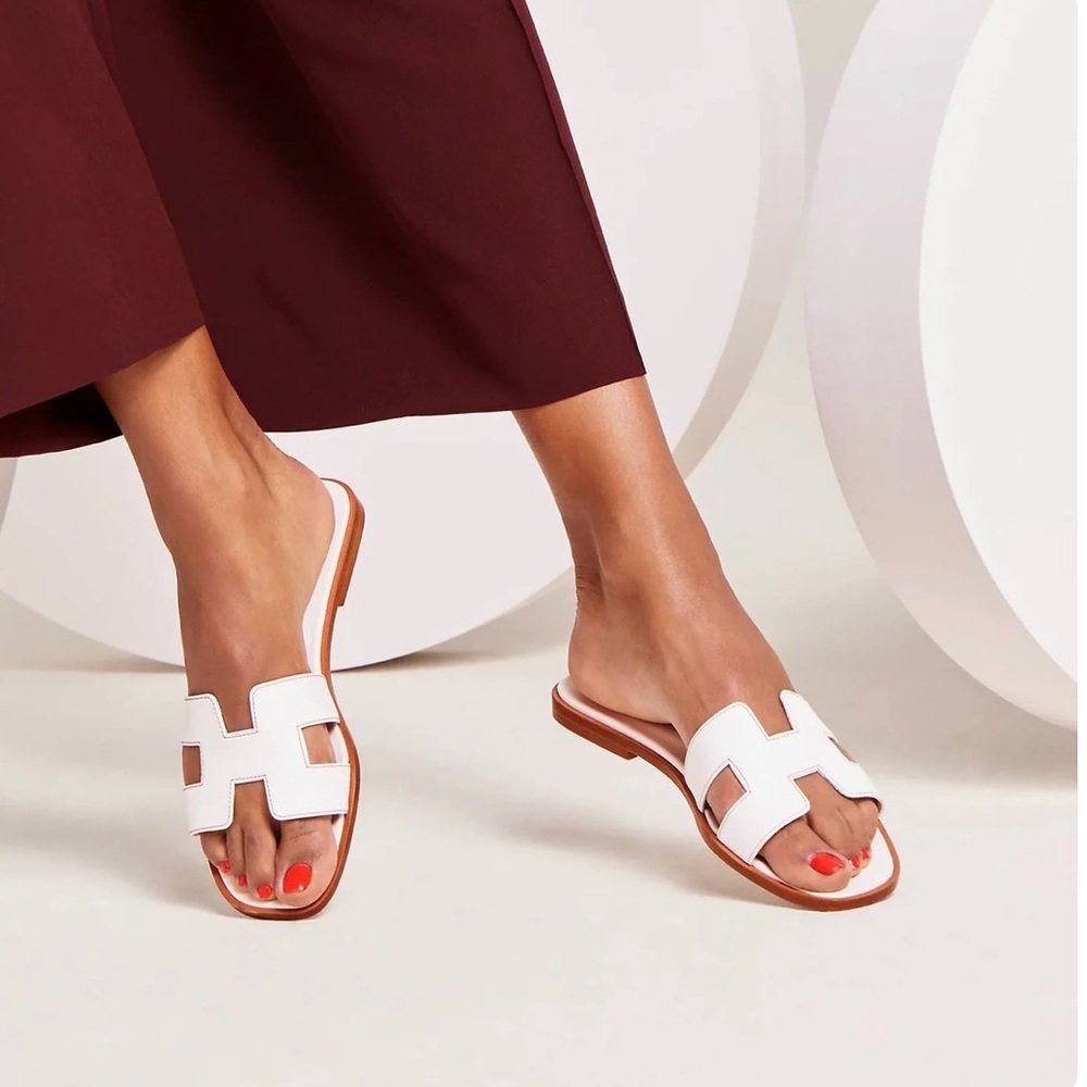 NWOT White Slide Sandals